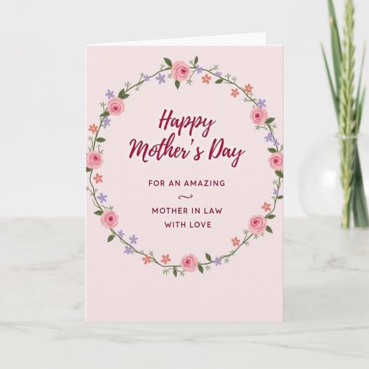 Schöne Mutter Schwiegermutter Tag Rosen Karte (Vorderseite)
