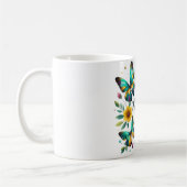 Schöne Mutter-Tag-Blume/Schmetterlinge Kaffeetasse (Links)