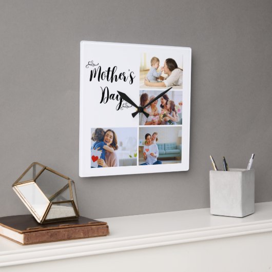 Schöne Mutter-Tag-Geschenkuhr Quadratische Wanduhr (Büro)