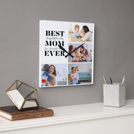 Schöne Mutter-Tag-Geschenkuhr Quadratische Wanduhr (Büro)