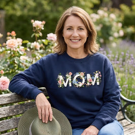 Schöne Mutter-Typografie mit Blumen Muttertag Sweatshirt