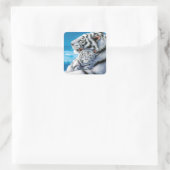 schöne Mutter und Baby-Cam Quadratischer Aufkleber (Tasche)