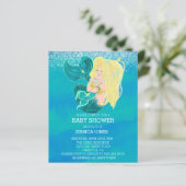 Schöne Mutter und Baby Meerjungfrau Einladung (Stehend Vorderseite)