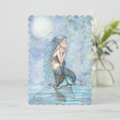 Schöne Mutter und Baby Mermaid Babydusche Einladung (Stehend Vorderseite)