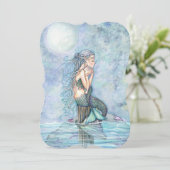 Schöne Mutter und Baby Mermaid Babydusche Einladung (Stehend Vorderseite)