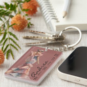Schöne Muttertags-Rosa gewidmete Ode Schlüsselanhänger (Vorderseite rechts)