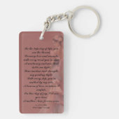 Schöne Muttertags-Rosa gewidmete Ode Schlüsselanhänger (Rückseite)