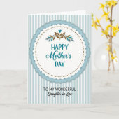 Schöne Muttertags Teal Blätter Karte (Gelbe Blume)