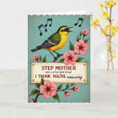 Schöne Muttertags-Vogel-Songkarte Karte (Gelbe Blume)