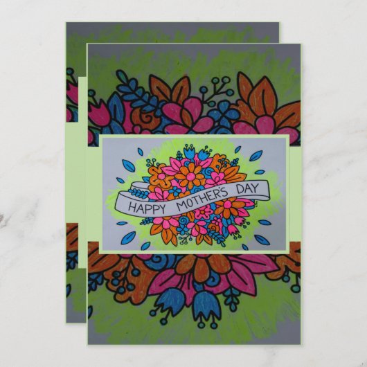 Schöne Muttertagskarte Einladung (Vorne/Hinten)