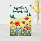 Schöne Muttertagskarte mit Mohnblume Karte (Gelbe Blume)