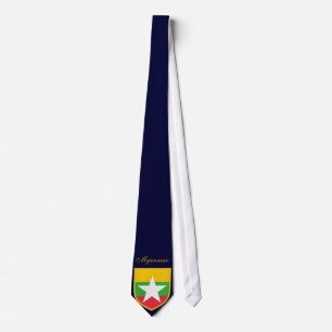 Schöne Myanmar-Flagge Krawatte