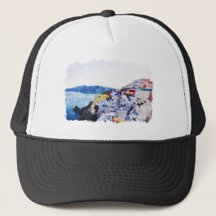 Schöne Mykonos Griechenland Panorama Ansicht Vinta Truckerkappe