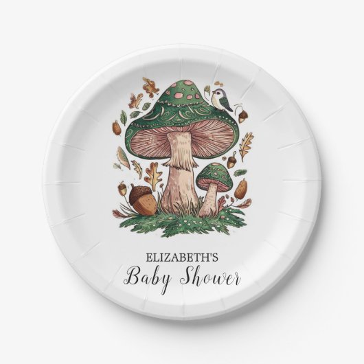 Schöne Mystical Mushroom Babydusche Pappteller (Vorderseite)