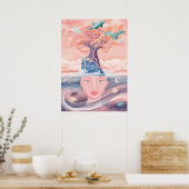 Schöne Mystische Mutter Erde und Universum Galaxie Poster (Küche)