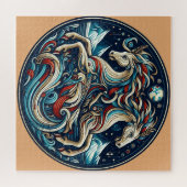 "Schöne mystische Pferde" 11 Puzzle (Horizontal)