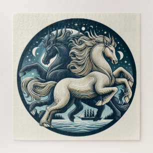 "Schöne mystische Pferde" 16 Puzzle