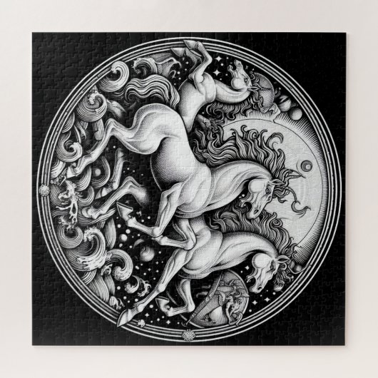 "Schöne mystische Pferde" 18 Puzzle (Horizontal)