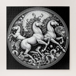 "Schöne mystische Pferde" 18 Puzzle