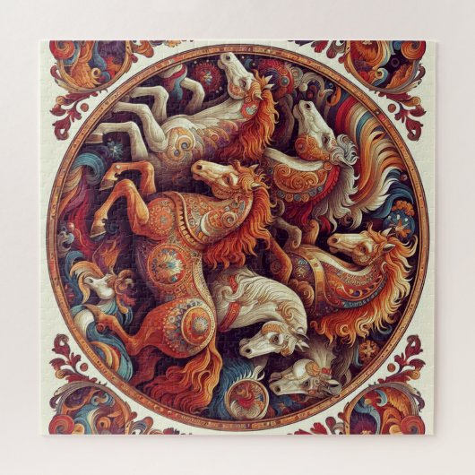 "Schöne mystische Pferde" 23 Puzzle (Horizontal)