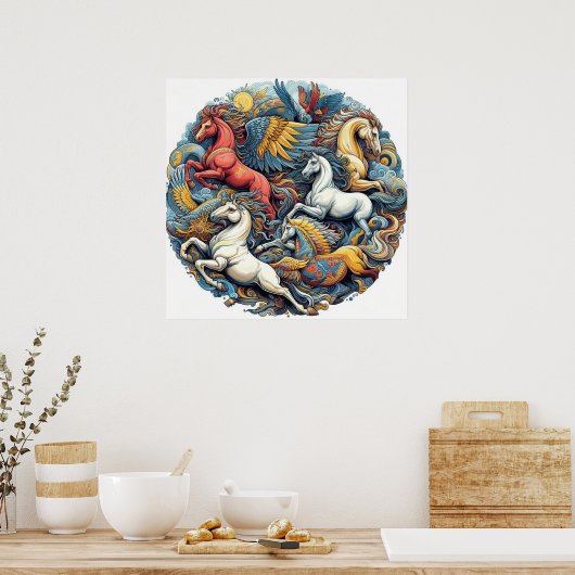 "Schöne mystische Pferde" 24 Poster (Küche)