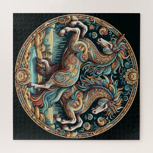 "Schöne mystische Pferde" 25 Puzzle (Horizontal)