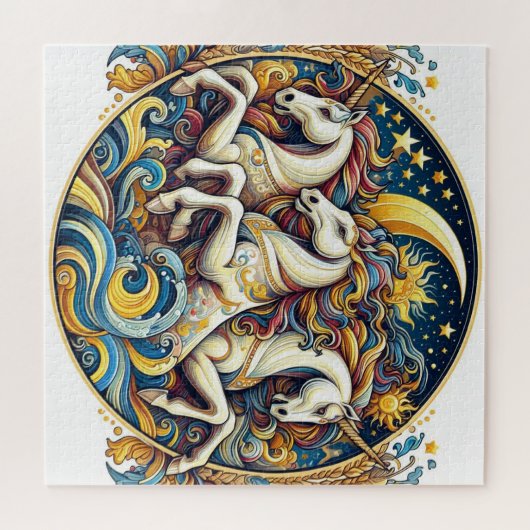 "Schöne mystische Pferde" 26 Puzzle (Horizontal)