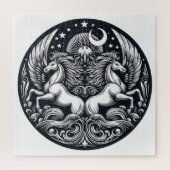 "Schöne mystische Pferde" 29 Puzzle (Vertikal)