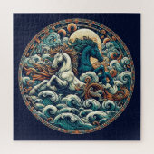 "Schöne mystische Pferde" 31 Puzzle (Vertikal)