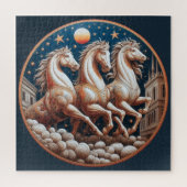 "Schöne mystische Pferde" 33 Puzzle (Vertikal)