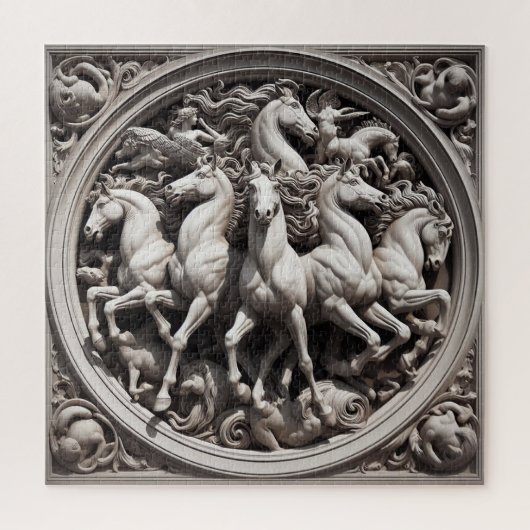 "Schöne mystische Pferde" 34 Puzzle (Vertikal)