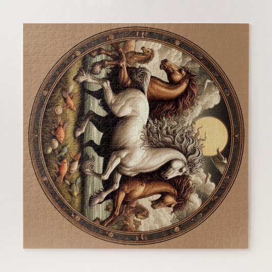 "Schöne mystische Pferde" 37 Puzzle (Horizontal)