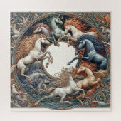 "Schöne mystische Pferde" 38 Puzzle (Vertikal)