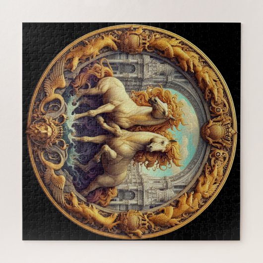 "Schöne mystische Pferde" 48 Puzzle (Horizontal)