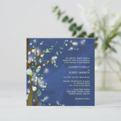 Schöne Nacht in Blue Tree Theme Wedding Einladung (Stehend Vorderseite)