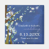Schöne Nacht in Blue Winter Wedding Save the Date Magnet (Vorne)