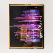 Schöne Nachtansicht Kiew Ukraine Puzzle (Vertikal)