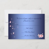Schöne nächtliche Sakura RSVP Karten (Rückseite)