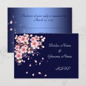 Schöne nächtliche Sakura RSVP Karten (Vorne/Hinten)