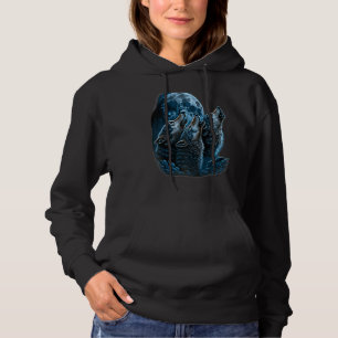 Schöne nächtliche Wolfsheulung am Mond Raglan B Hoodie