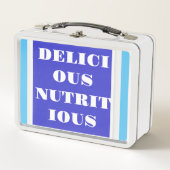 SCHÖNE NÄHRSTOFFREISE METALL BROTDOSE (Vorderseite)