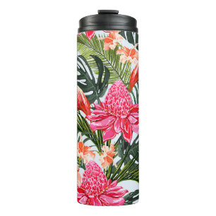 Schöne, nahtlose Blumenmuster im Sommer Hintergrun Thermosbecher
