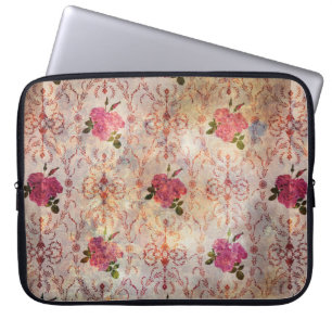 Schöne, nahtlose Rosa-Rosa-Muster Grunge Laptopschutzhülle
