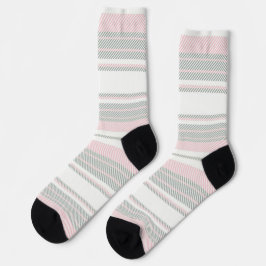 Schöne nahtlose Streifen staubgrau rosa weiß Socken