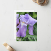 Schöne nasse Iris. Mitteilungskarte (Vorderseite/Rückseite Beispiel)
