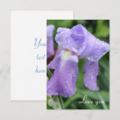 Schöne nasse Iris. Mitteilungskarte (Vorne/Hinten)