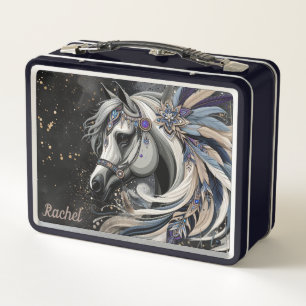 Schöne Native American Horse Metall Lunchbox