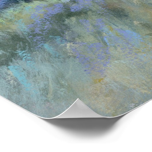 Schöne Natur Blaue Lila Wiese Landschaft Kunst, Di Poster (Ecke)