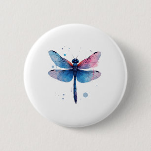 Schöne Natur farbenfrohe grafische Muster Dragonfl Button