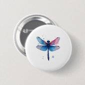 Schöne Natur farbenfrohe grafische Muster Dragonfl Button (Vorne & Hinten)